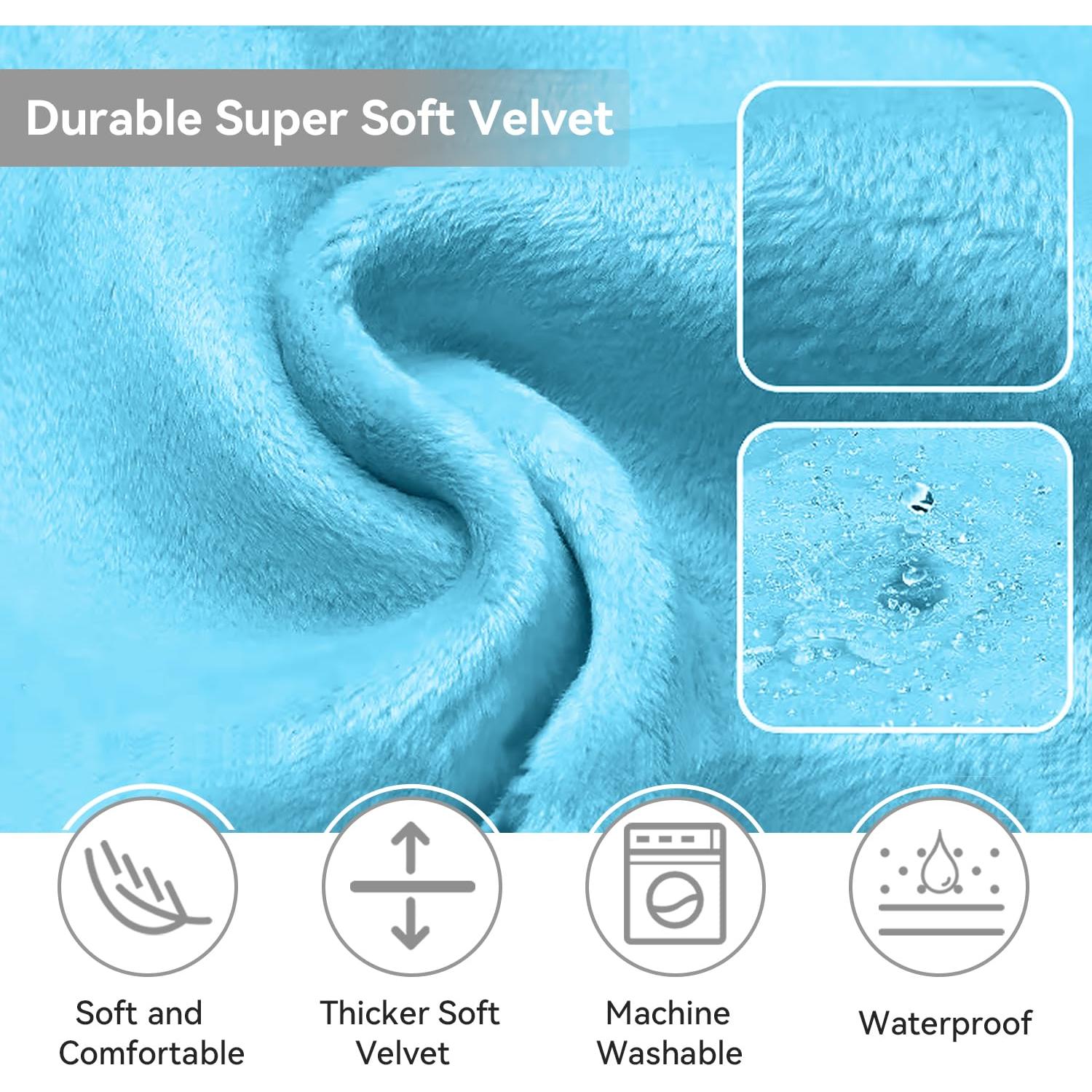 Cama de avión para niños pequeños - Terciopelo Azul