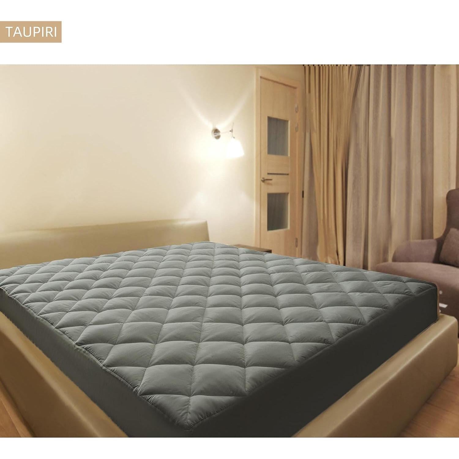 Funda de colchón acolchada Taupiri Queen con bolsillo profundo