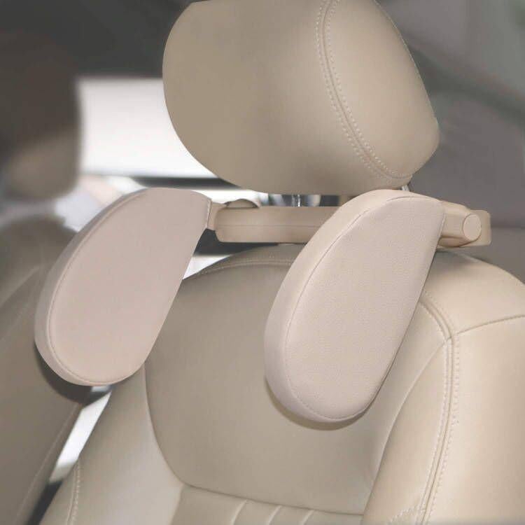 Almohada de reposacabezas HSWT para coche, soporte cuello, beige