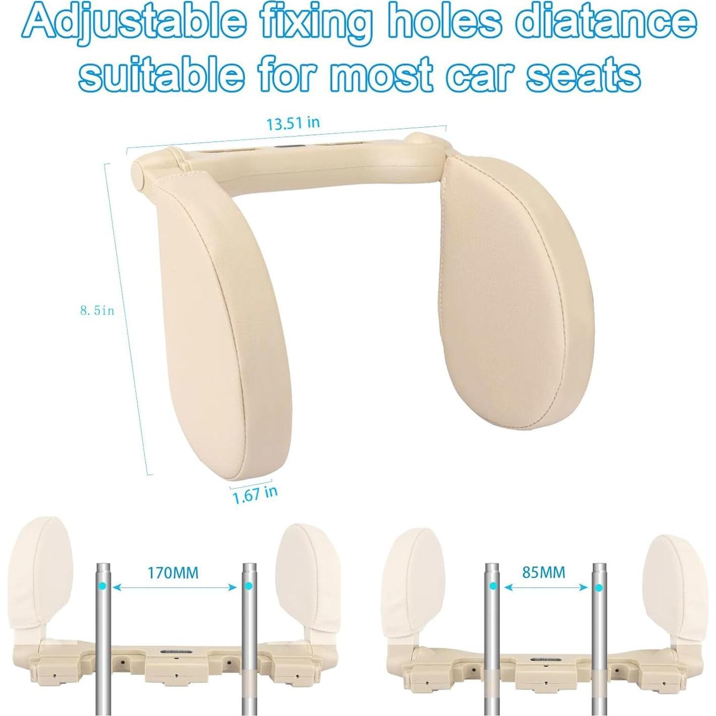 Almohada de reposacabezas HSWT para coche, soporte cuello, beige