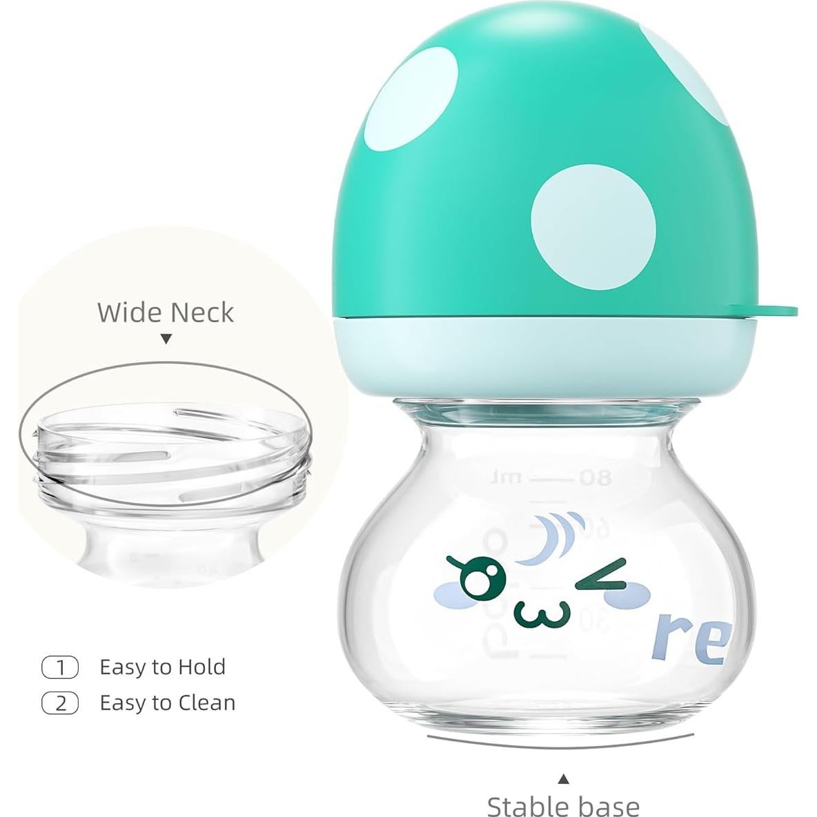 Botellas de vidrio YOHKOH 80ml para bebés 0+ meses - Paquete de 2