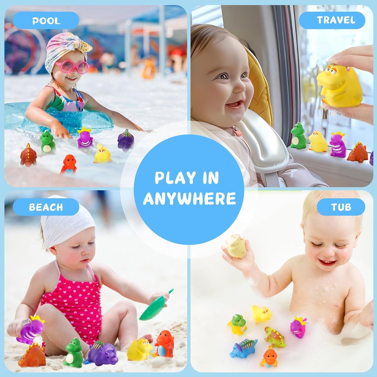 Juguetes de Baño Dinosaurios Cambian Color 6 Piezas 1-4 Años