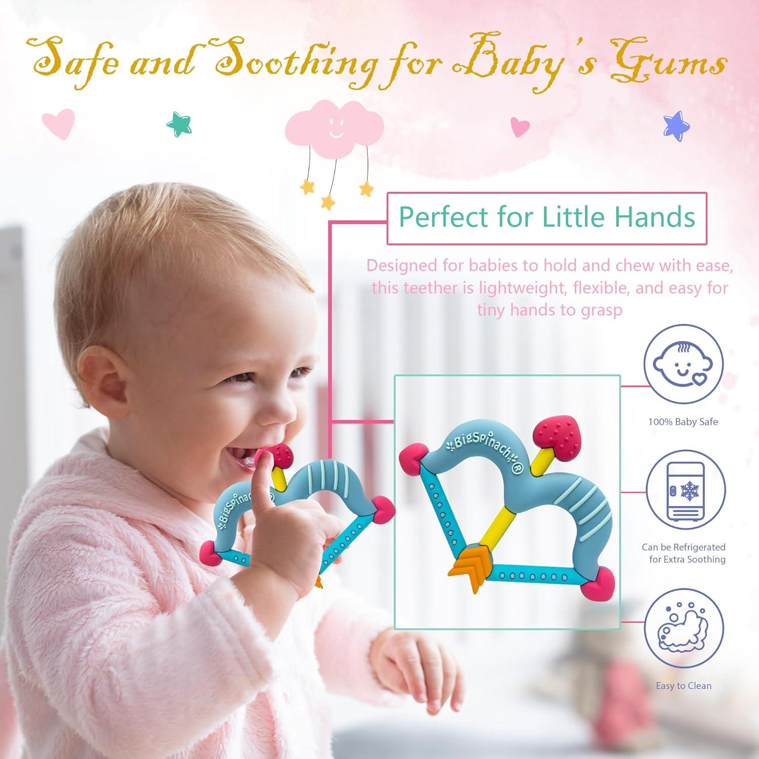 Mordedor de Silicona Corazón Azul para Bebés - Cupido