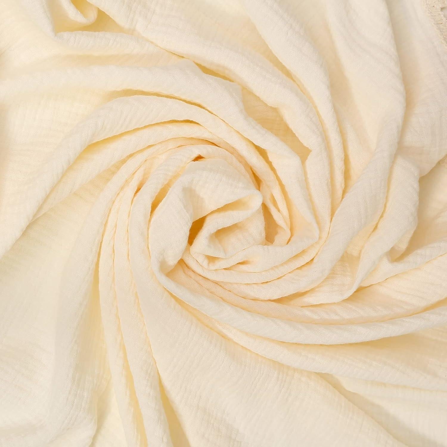 Manta de Muselina Insular Beige 120x100 cm con Borlas