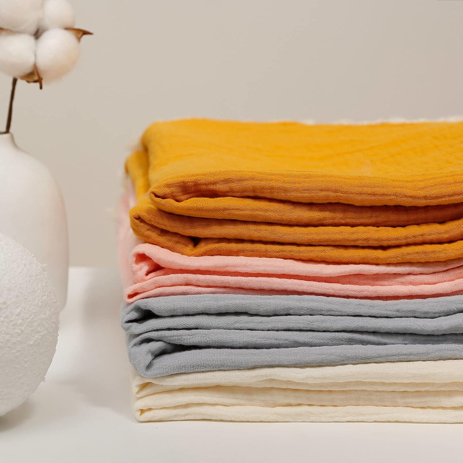 Manta de Muselina Insular Beige 120x100 cm con Borlas