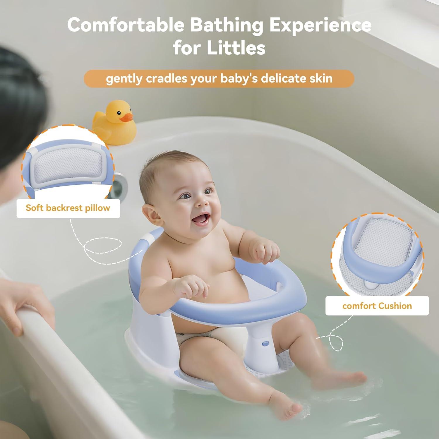 Asiento de Baño para Bebés 6-24 Meses - Azul con Termómetro