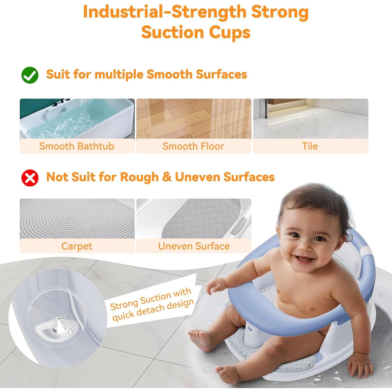 Asiento de Baño para Bebés 6-24 Meses - Azul con Termómetro