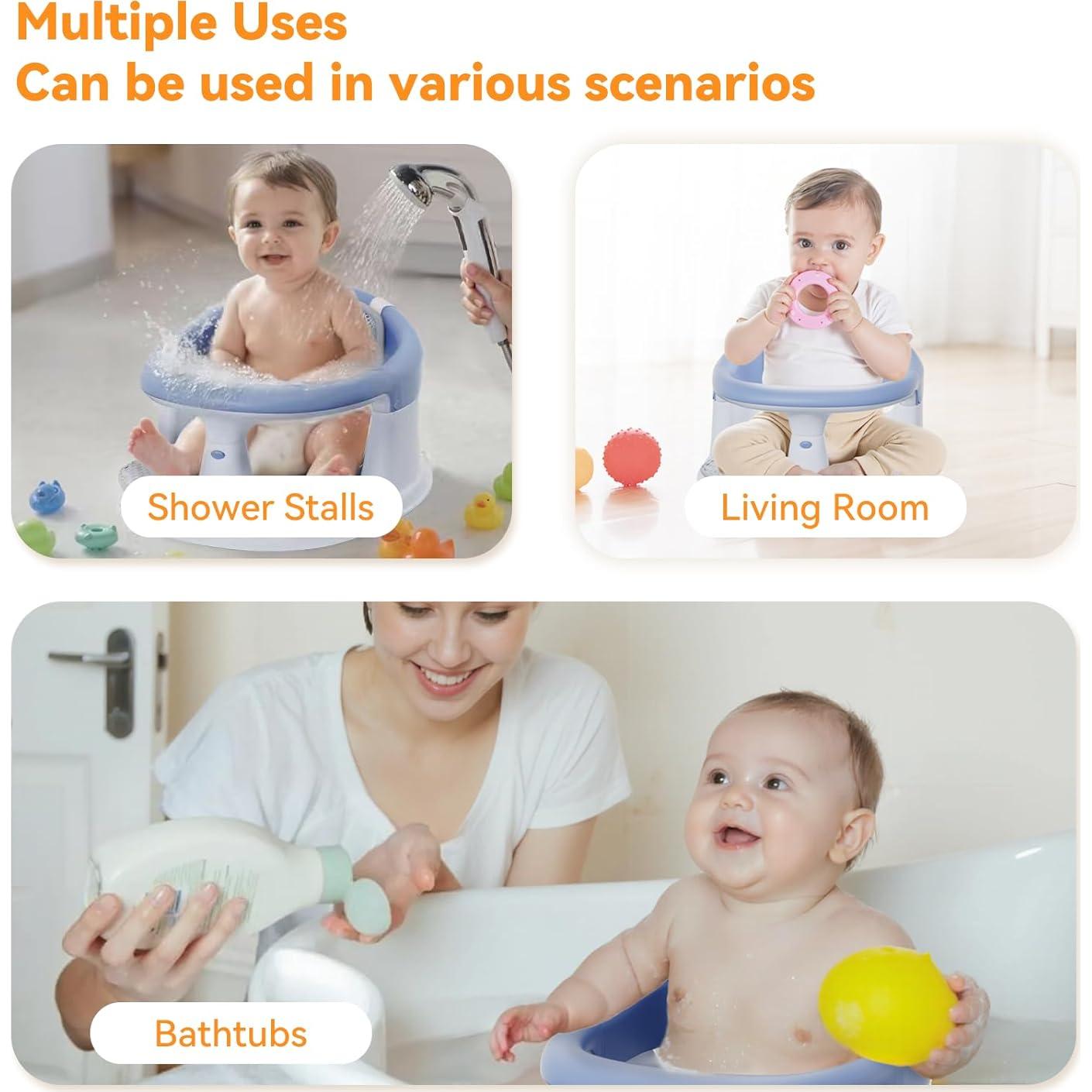 Asiento de Baño para Bebés 6-24 Meses - Azul con Termómetro