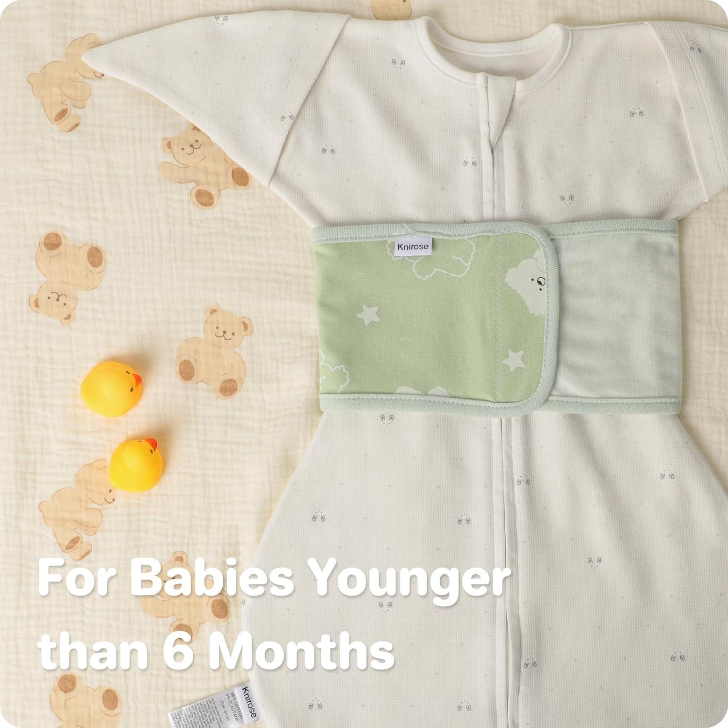 Correa de Abrazo Knirose para Bebés 0-6 Meses Algodón Verde