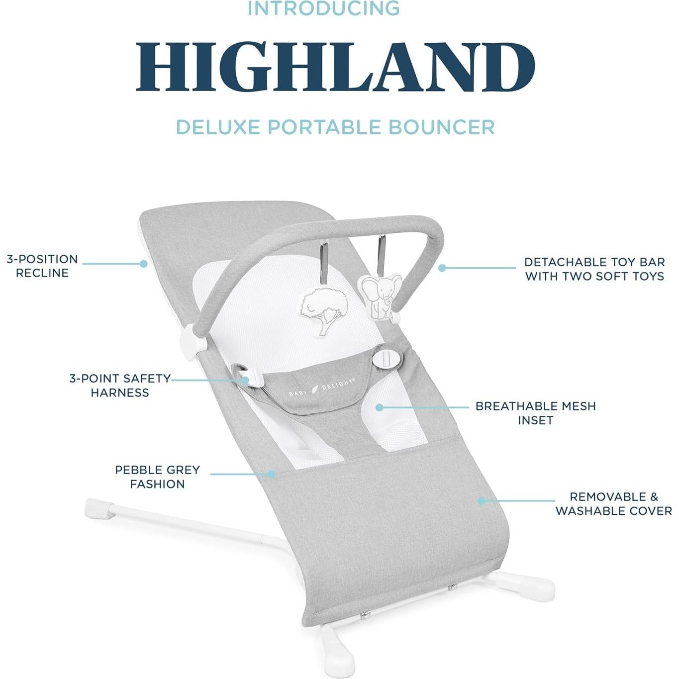 Balancín para Bebé Baby Delight Highland 0-6 Meses Gris