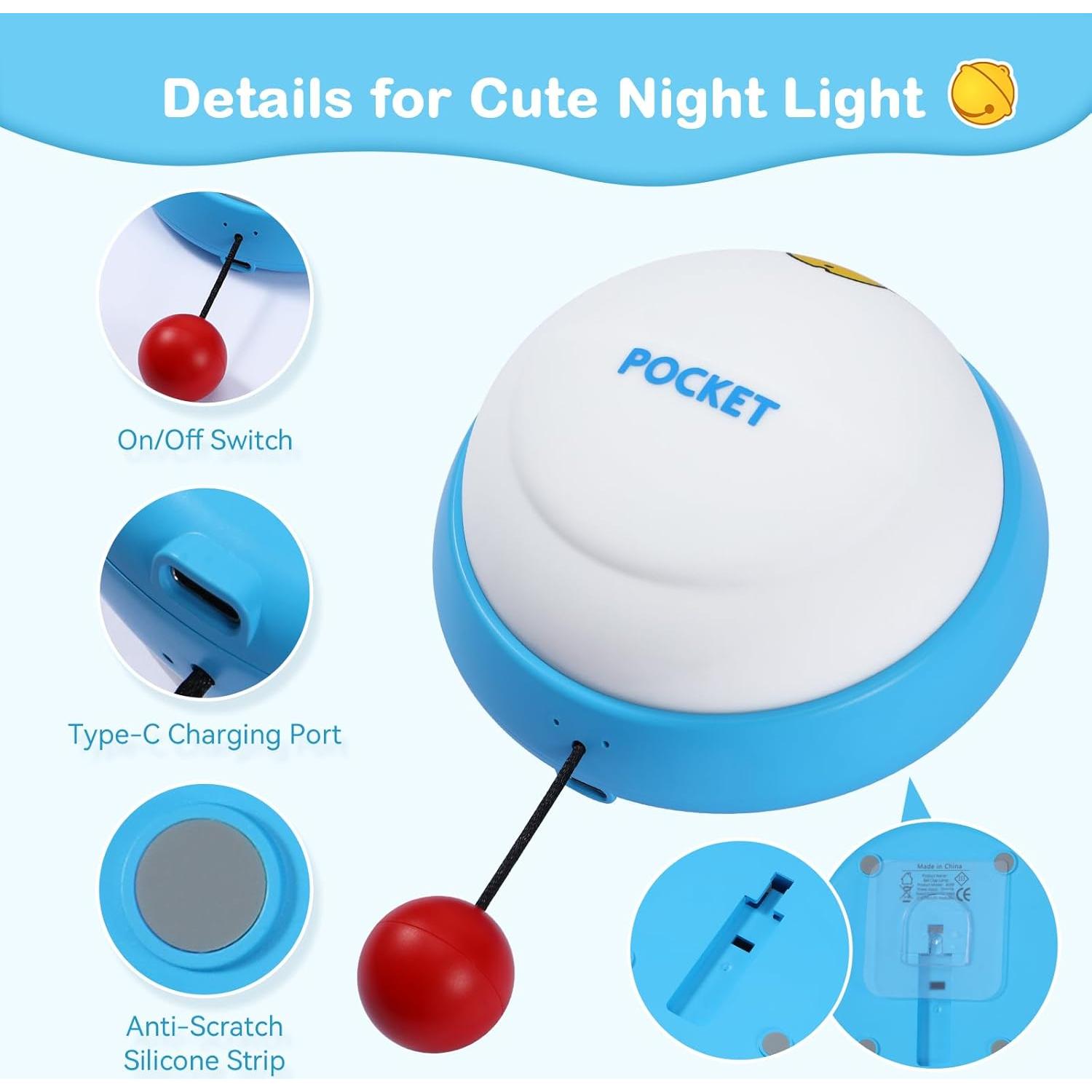 Luz Nocturna TCMOT Recargable 3 Niveles Silicona 12cm