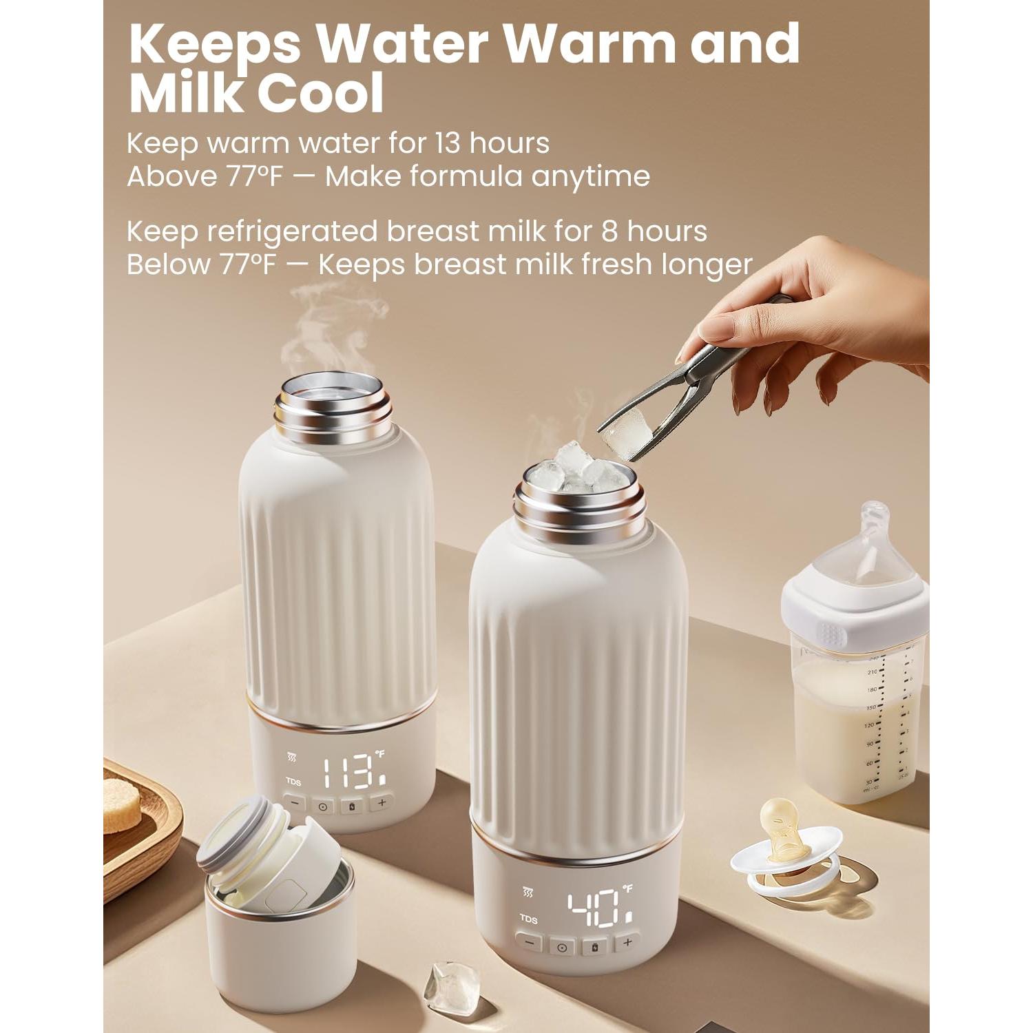 Calentador de Botellas Portátil Juissiart 17oz Carga Rápida