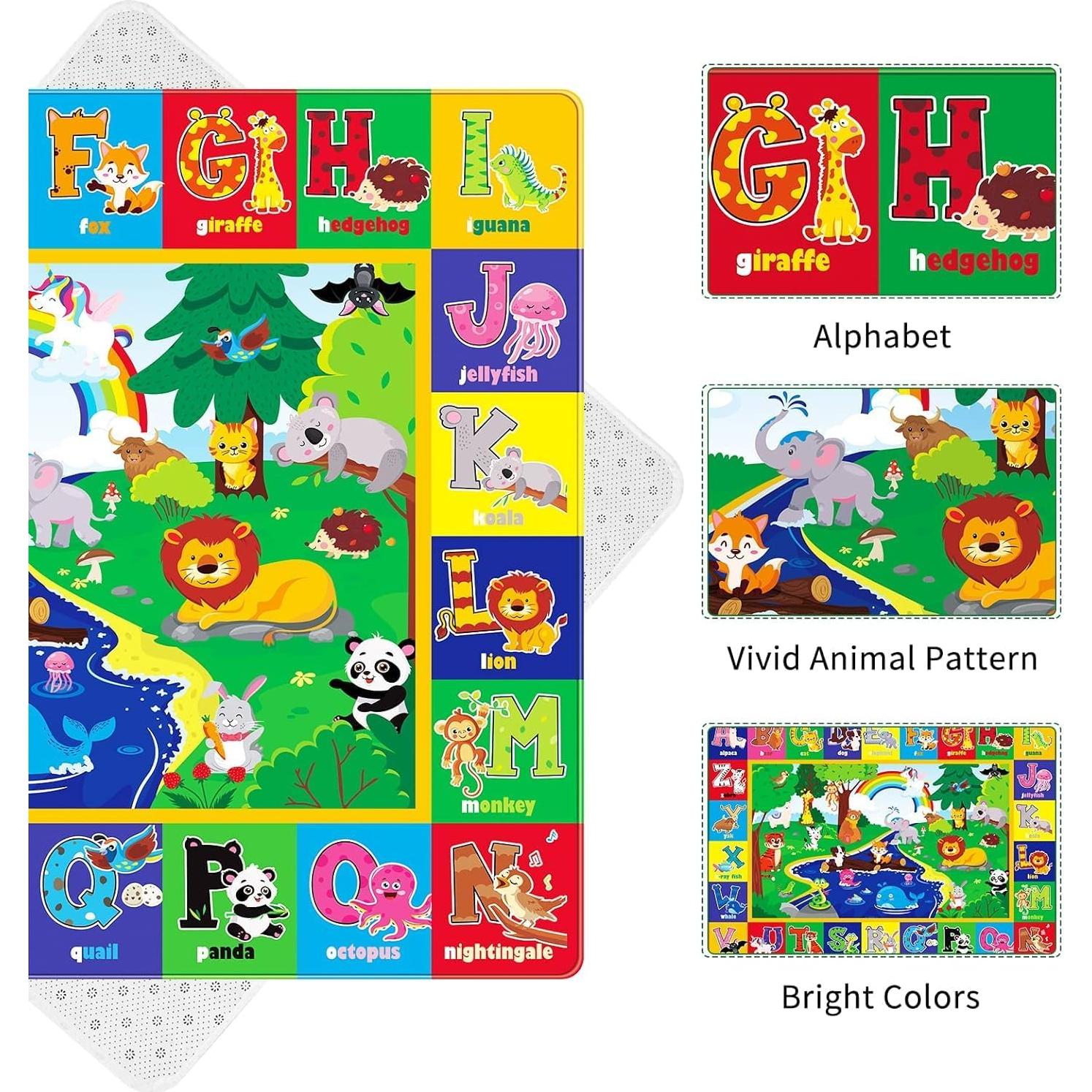 Alfombra de Juego para Bebés LTKOUGFAM 120x80 cm Antideslizante