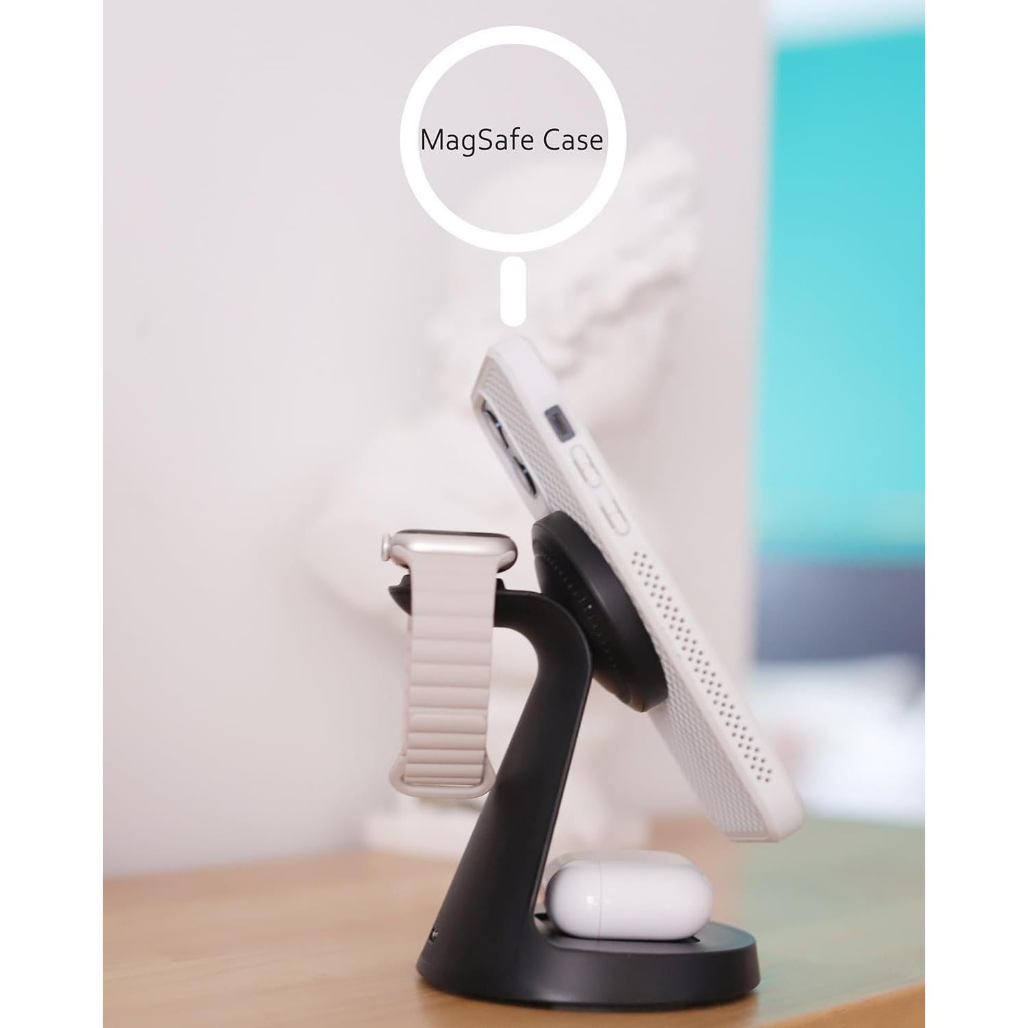 Cargador Inalámbrico 3 en 1 Utotrip para iPhone 12-17, Apple Watch