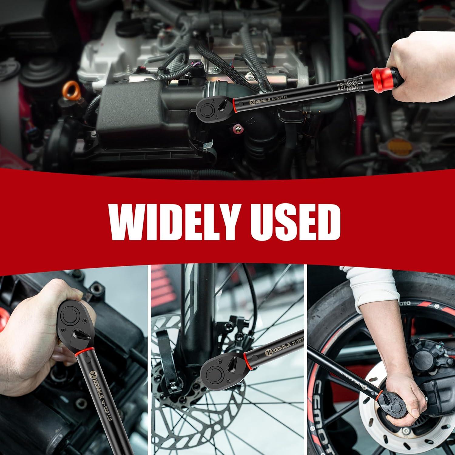 Llave de Torque XEIMILE 1/2" 10-150 Ft-Lb (13.6-203.4 Nm) Ajustable