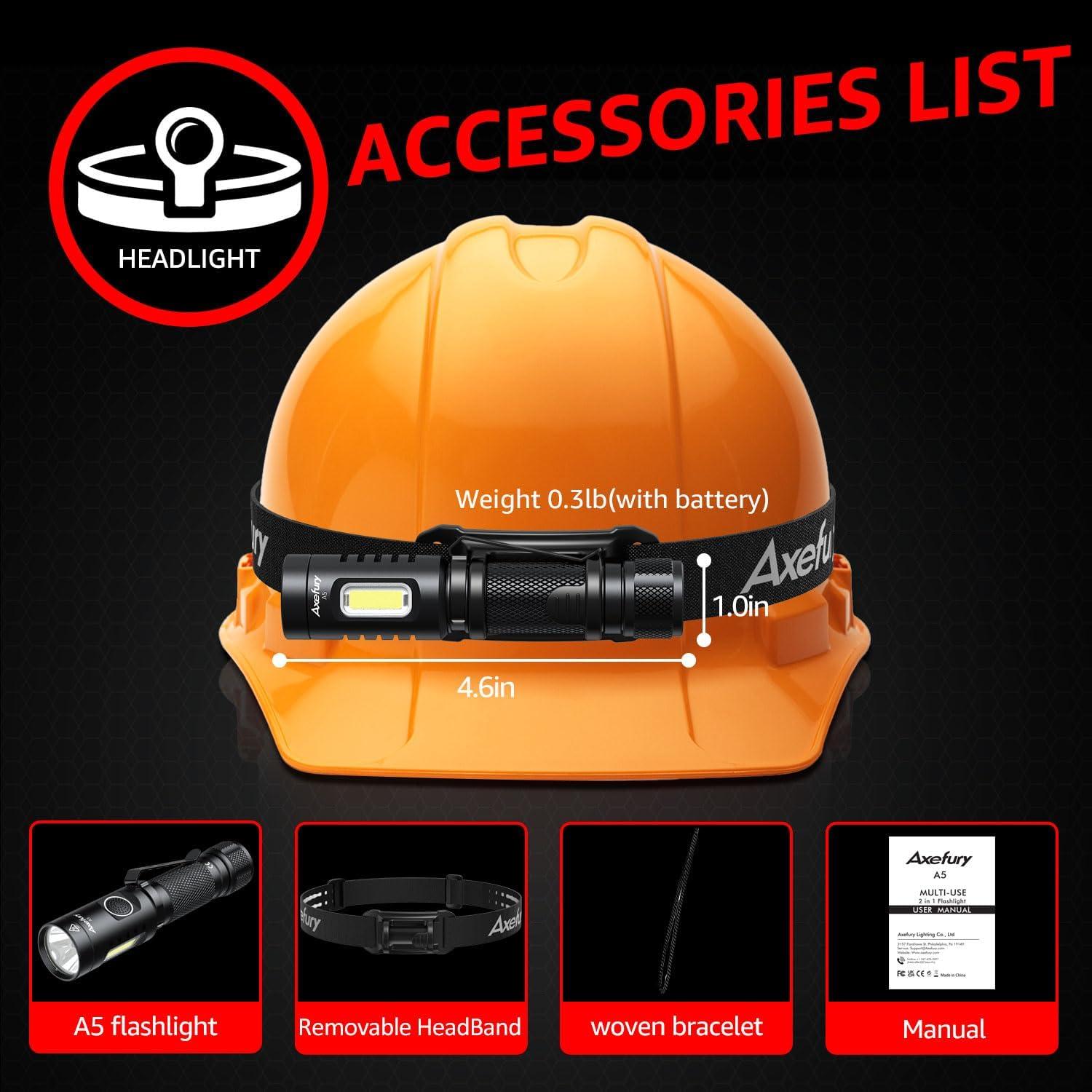 Linterna LED Axefury A5 Magnética con Banda de Cabeza 700 Lúmenes