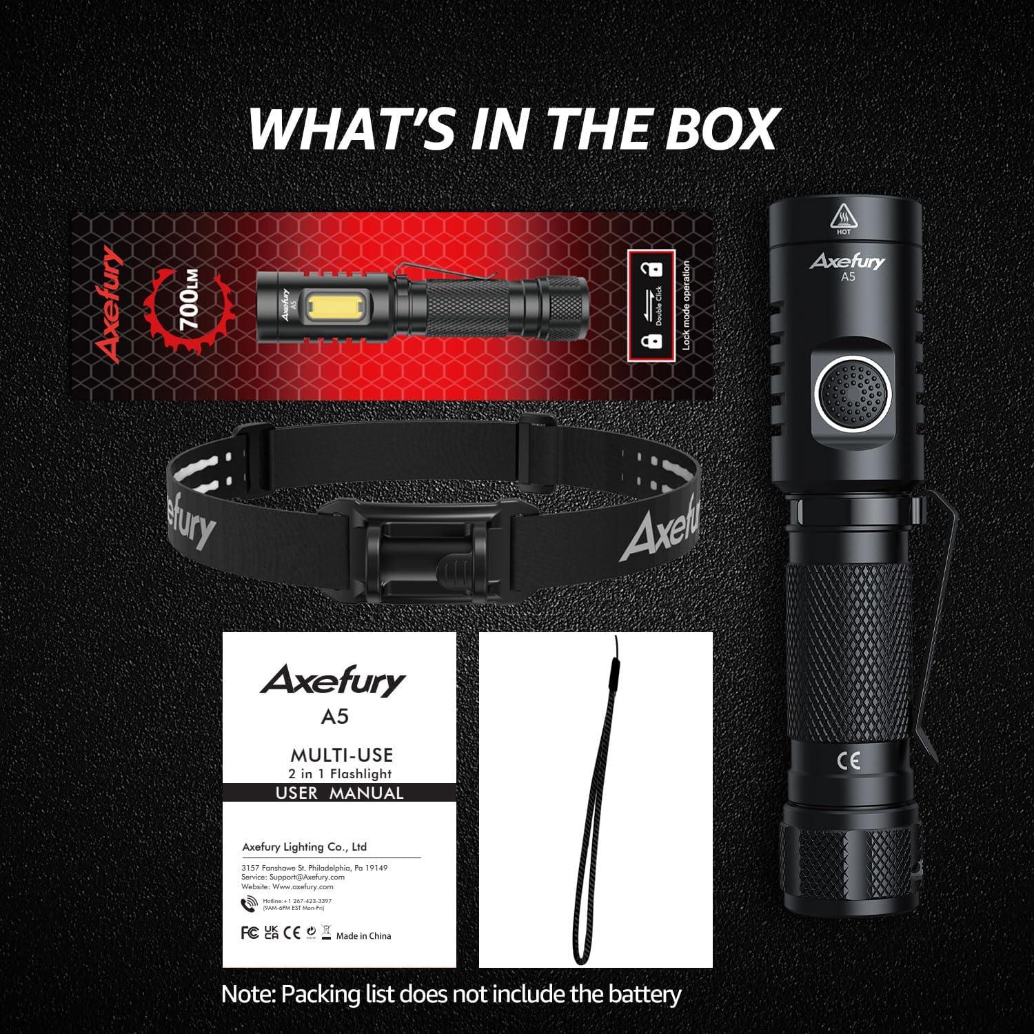 Linterna LED Axefury A5 Magnética con Banda de Cabeza 700 Lúmenes