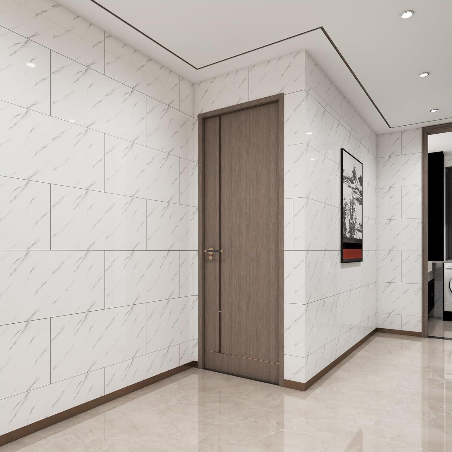 Paneles de Pared Autoadhesivos Haimin 20 Piezas 60x30 cm Blanco