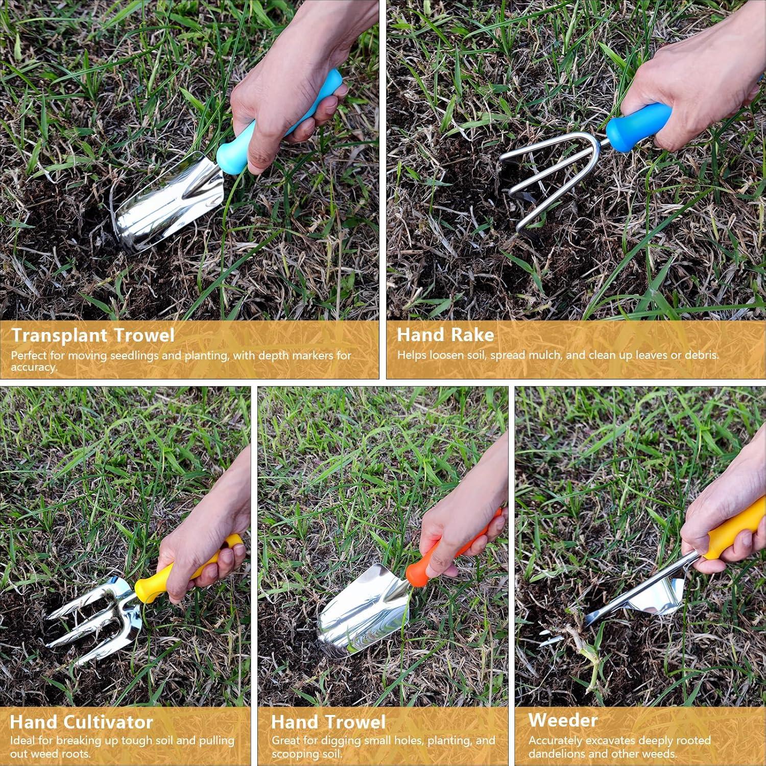 Juego de Herramientas de Jardinería DWFKHT 5 Piezas Acero Inoxidable