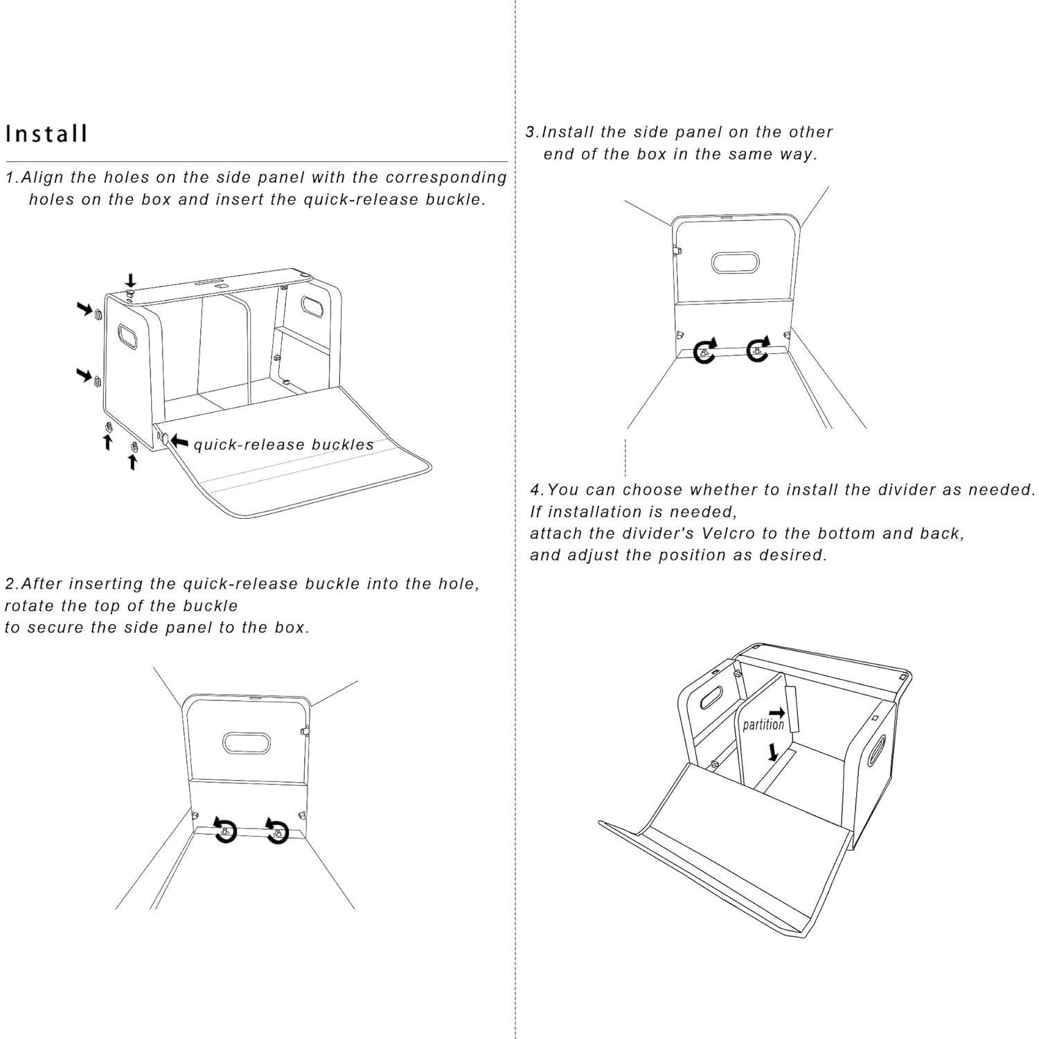 Organizador de Maletero GMQ Plegable para SUV y Camiones - Negro
