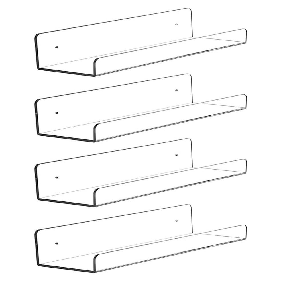 Estantes Flotantes Acrílico Transparente CY craft 38 cm - 4 Piezas