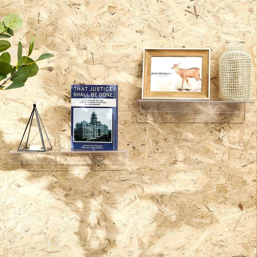 Estantes Flotantes Acrílico Transparente CY craft 38 cm - 4 Piezas