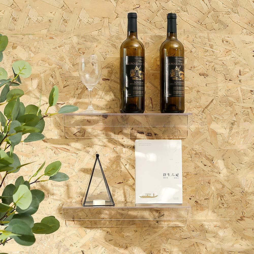 Estantes Flotantes Acrílico Transparente CY craft 38 cm - 4 Piezas