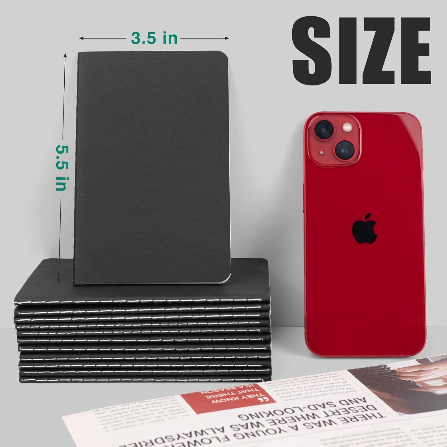 Mini Cuadernos de Bolsillo Lzerking 12 Pcs 9x14 cm Forrados