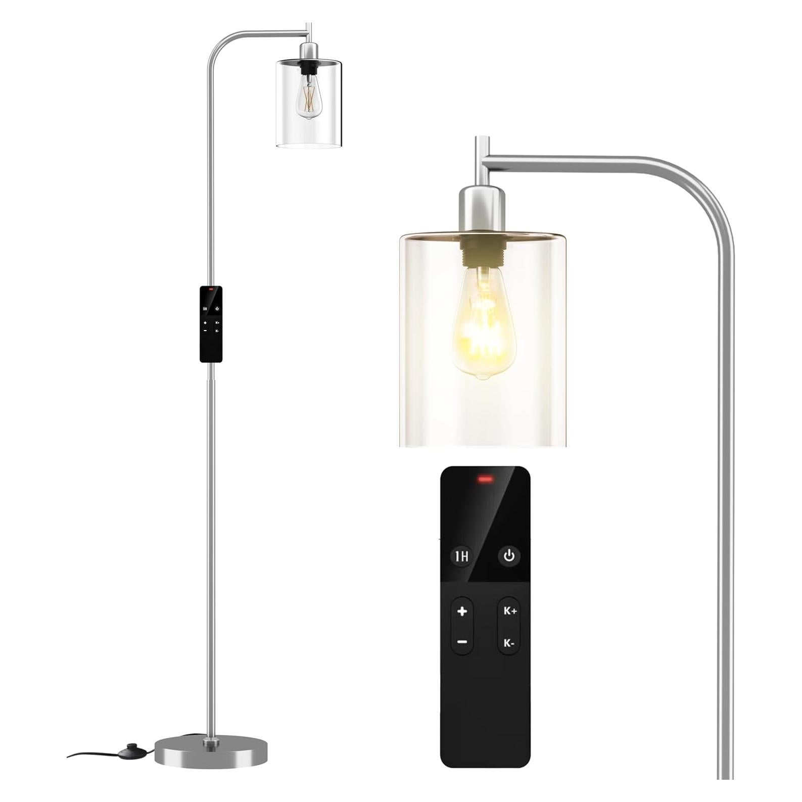 Lámpara de Pie Regulable Wio-Mio con Control Remoto y Vidrio