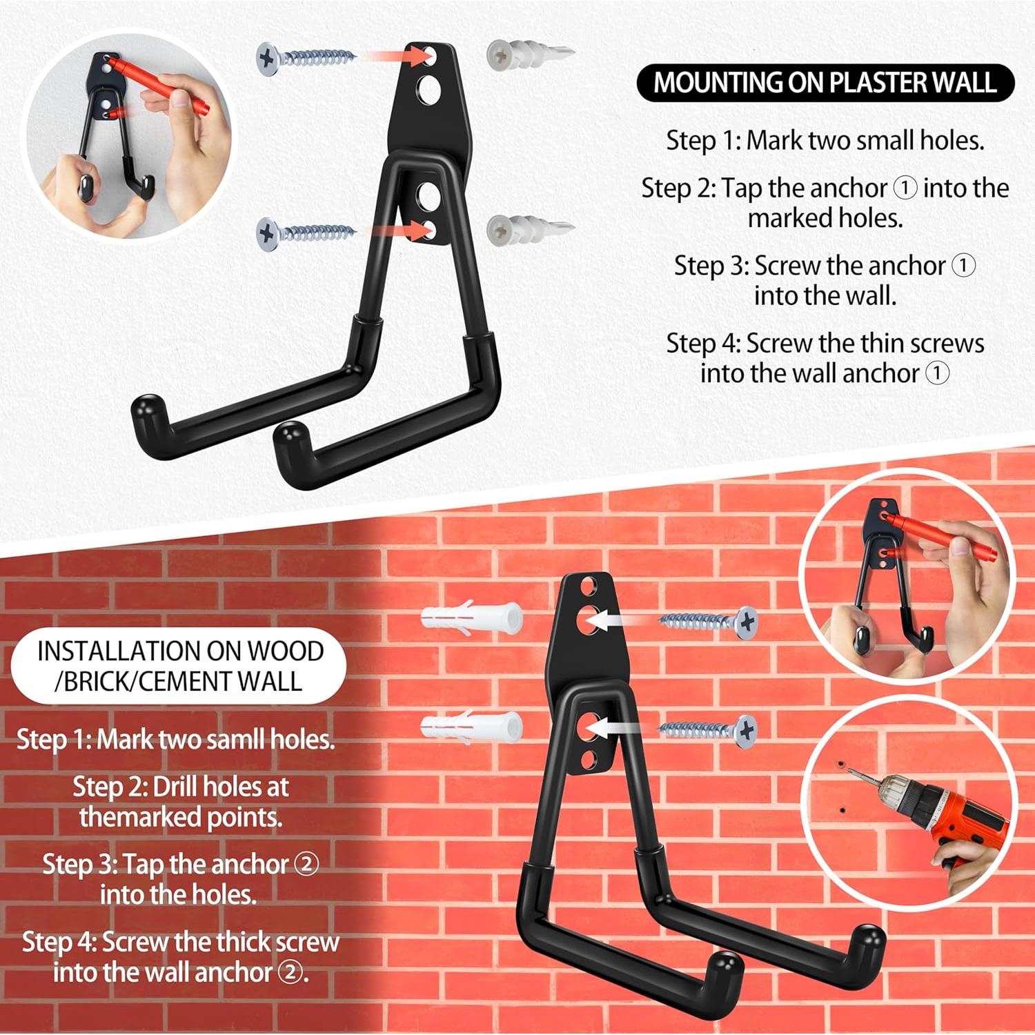 18 Ganchos de Almacenamiento de Garaje Kodreat - Antideslizantes