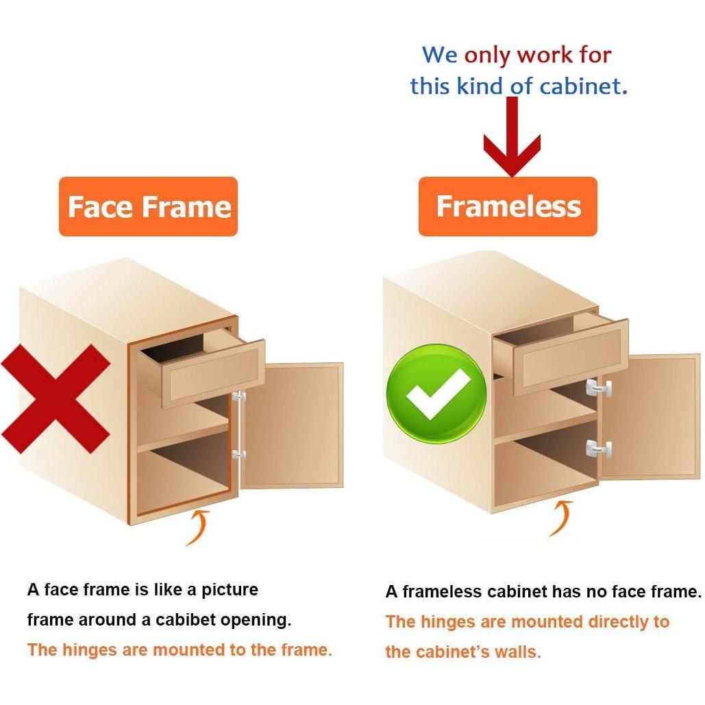 Bisagras de gabinete JQK negras cierre suave 100° 4 unidades