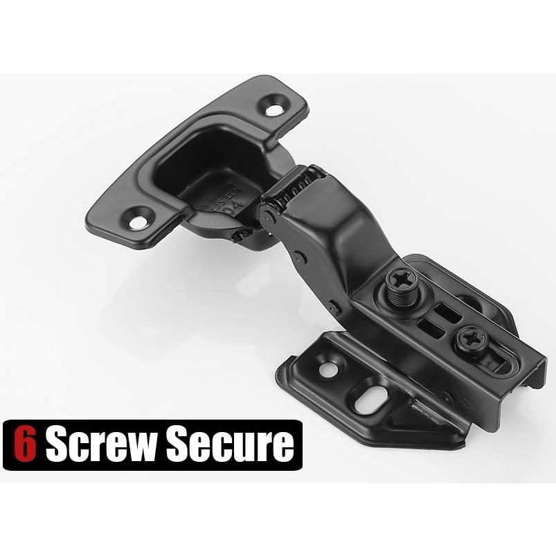 Bisagras de gabinete JQK negras cierre suave 100° 4 unidades