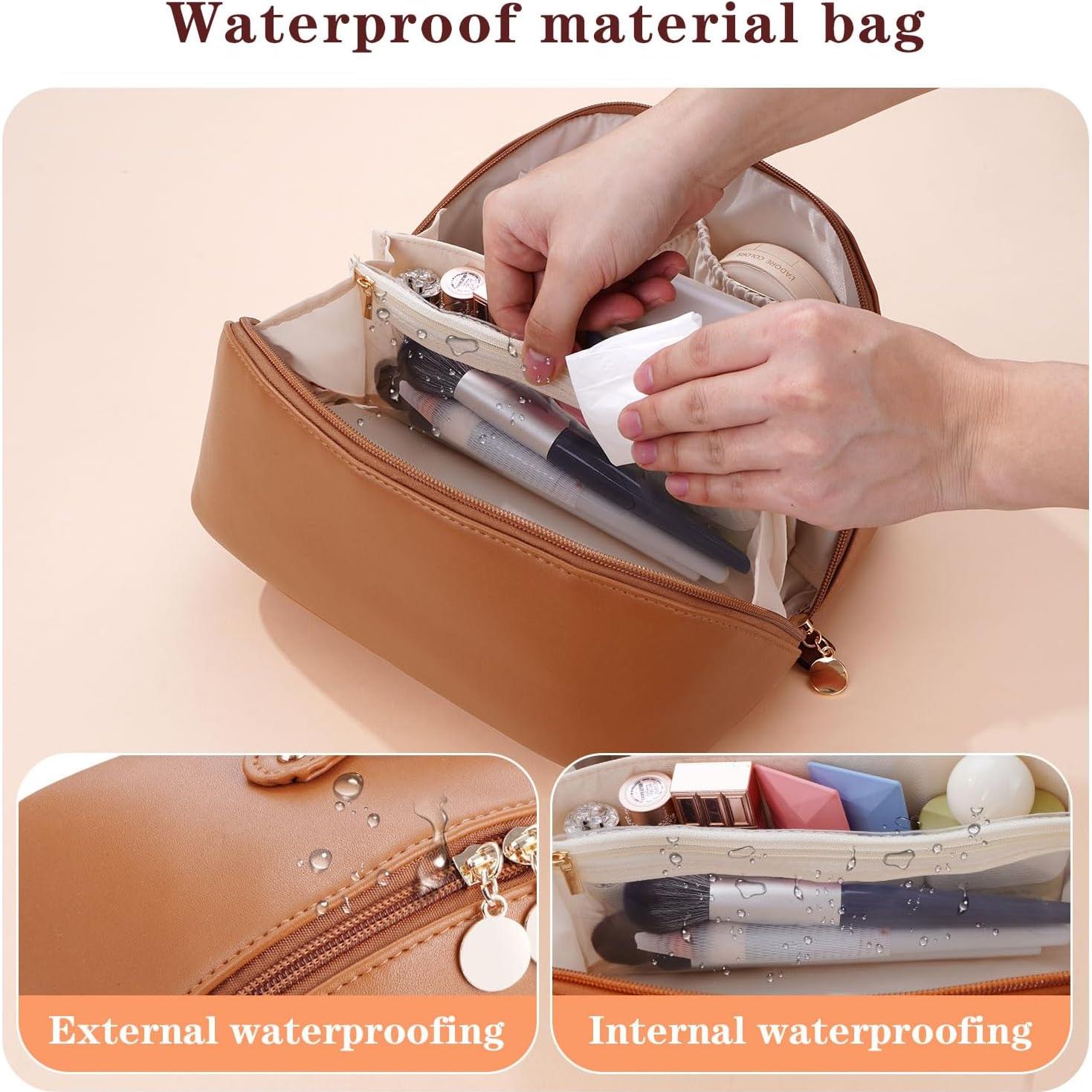 Organizador Cosmético STHAS Bolsa de Maquillaje Viaje Marrón