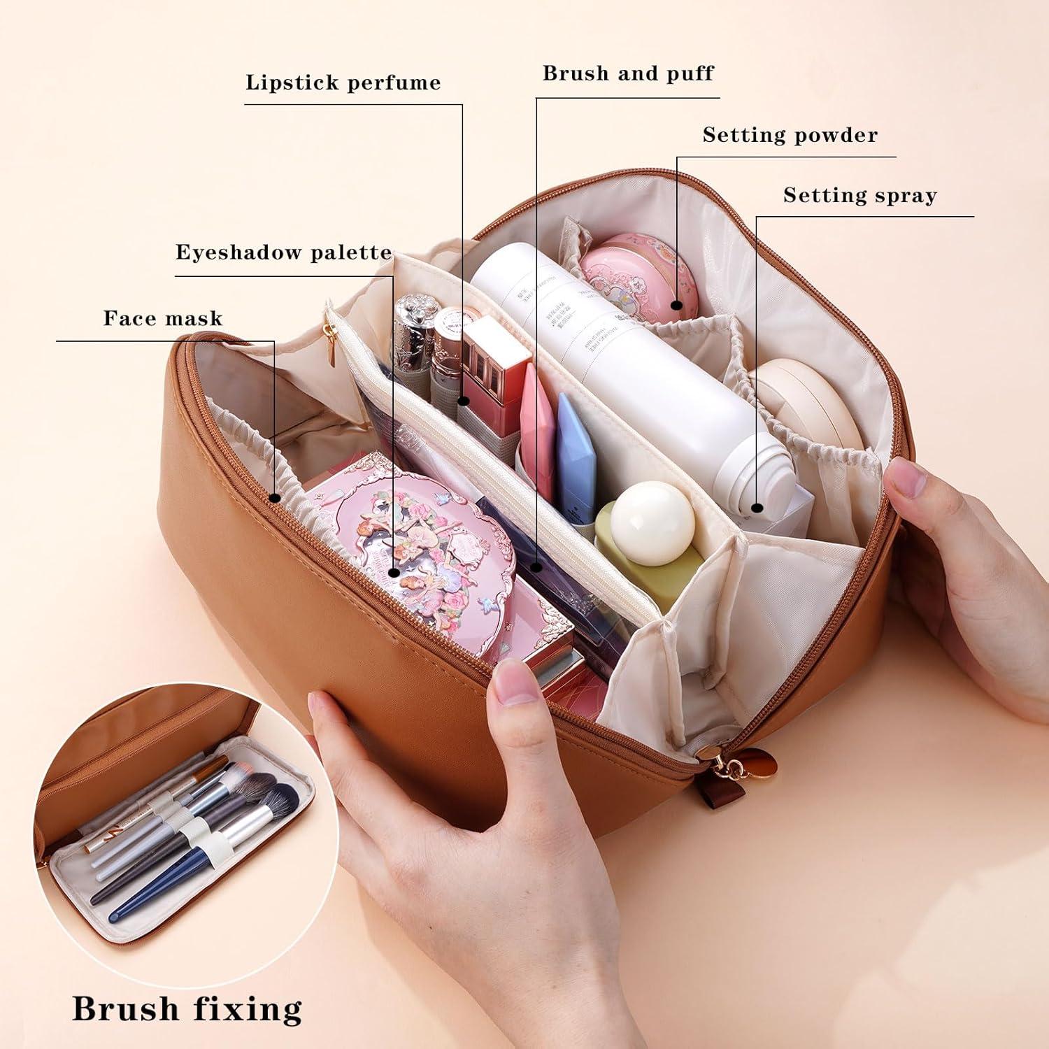 Organizador Cosmético STHAS Bolsa de Maquillaje Viaje Marrón