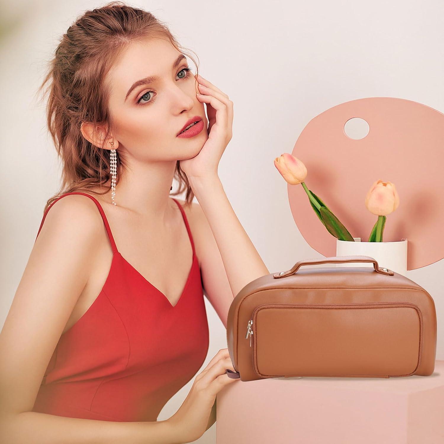 Organizador Cosmético STHAS Bolsa de Maquillaje Viaje Marrón