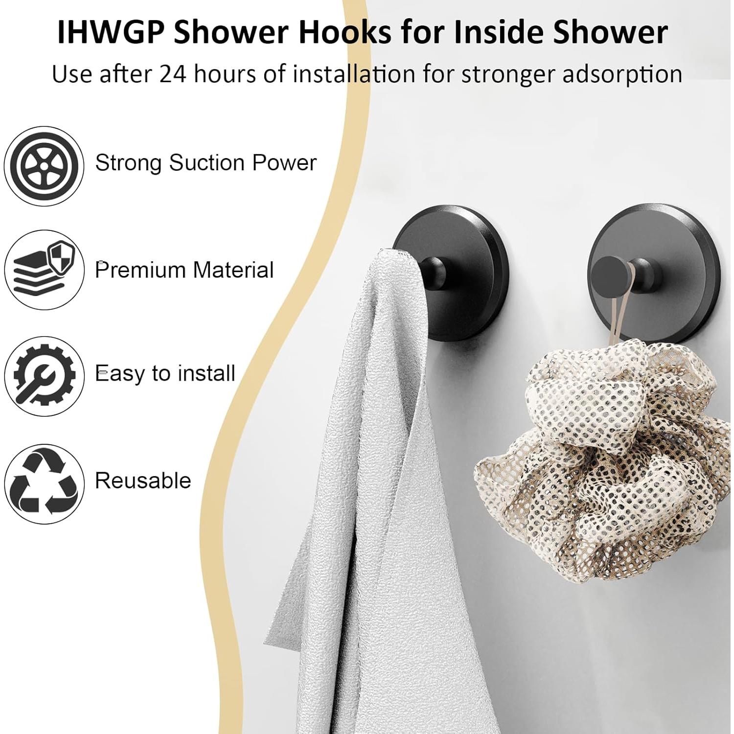 Ganchos de Ventosa IHWGP para Ducha y Cocina, 2 Paquete, 5 kg