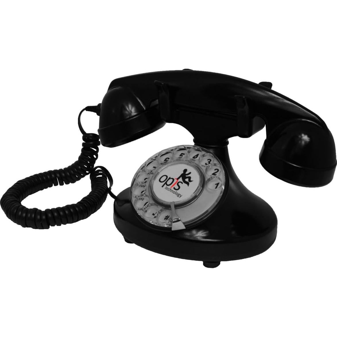 Teléfono Retro Opis FunkyFon Negro - Marcación Rotativa