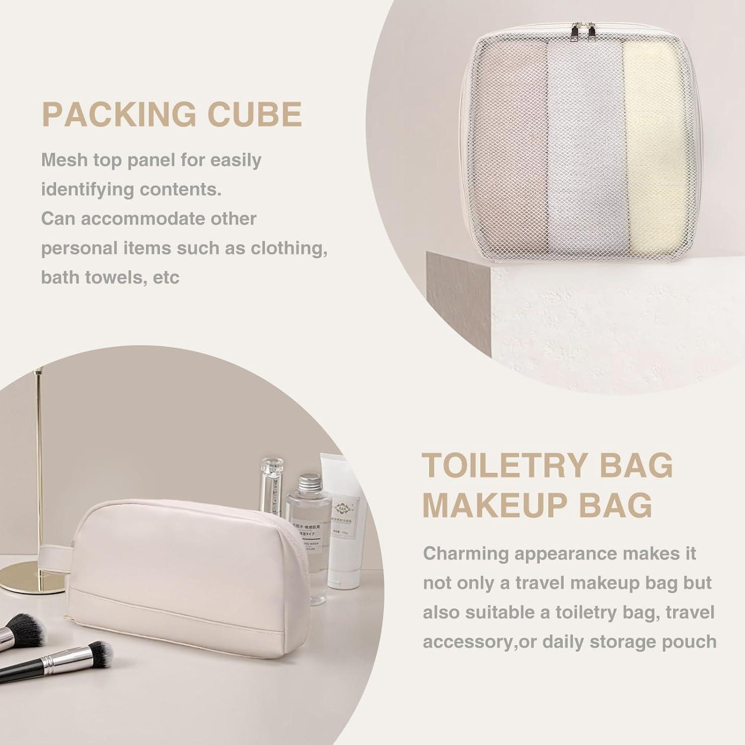 Bolsa de viaje grande Double Bus beige con compartimento para zapatos