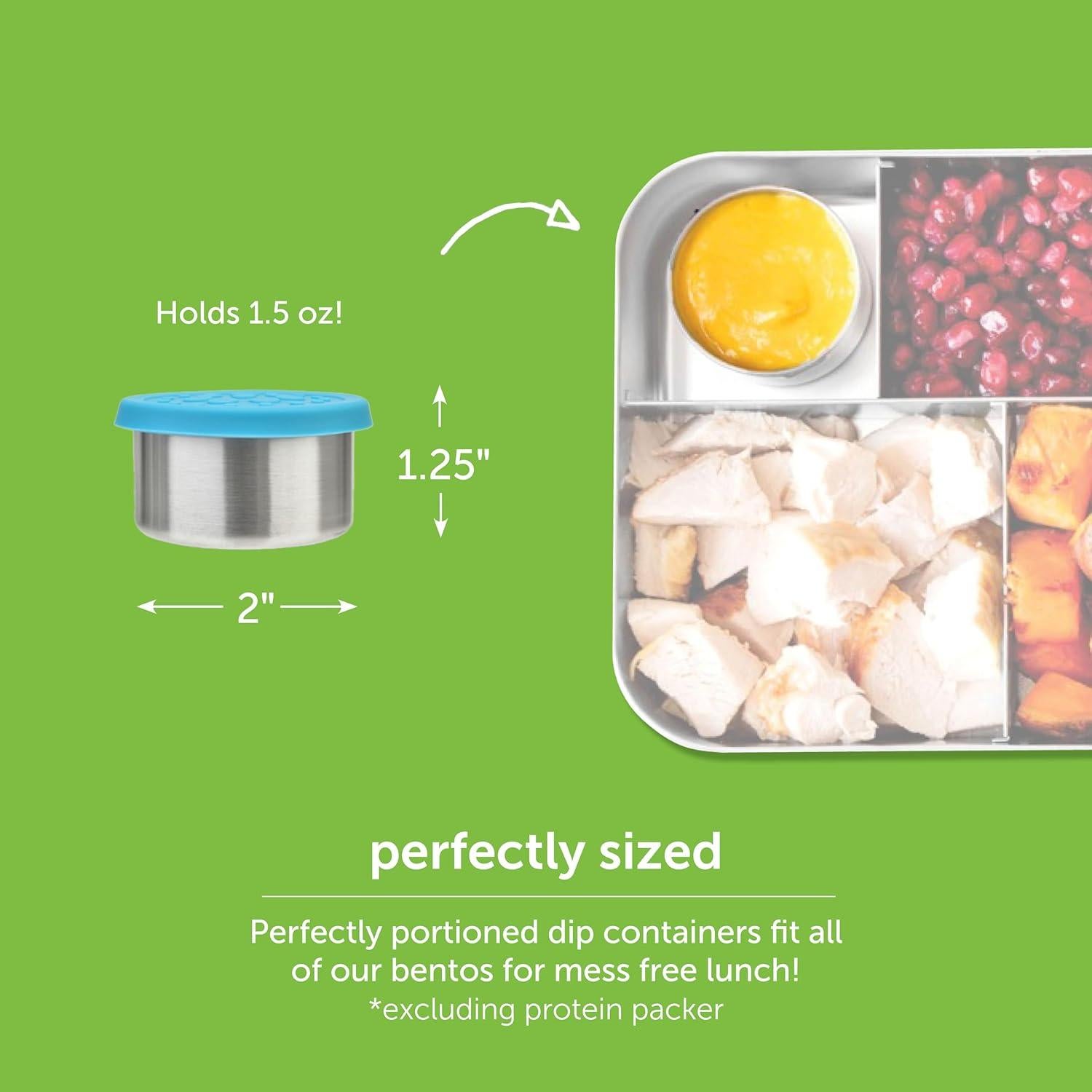 LunchBots Set de 3 Contenedores de Acero Inoxidable 45ml Floral