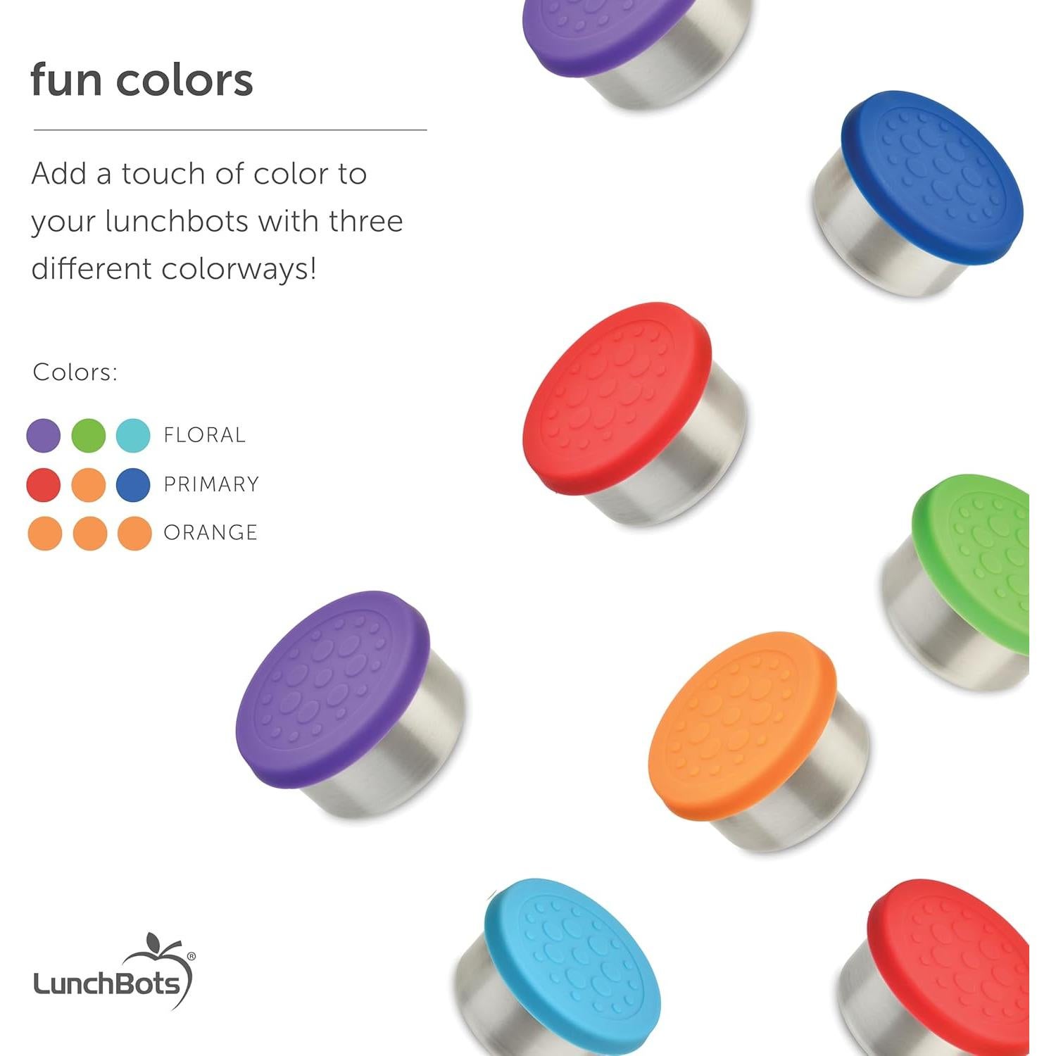 LunchBots Set de 3 Contenedores de Acero Inoxidable 45ml Floral