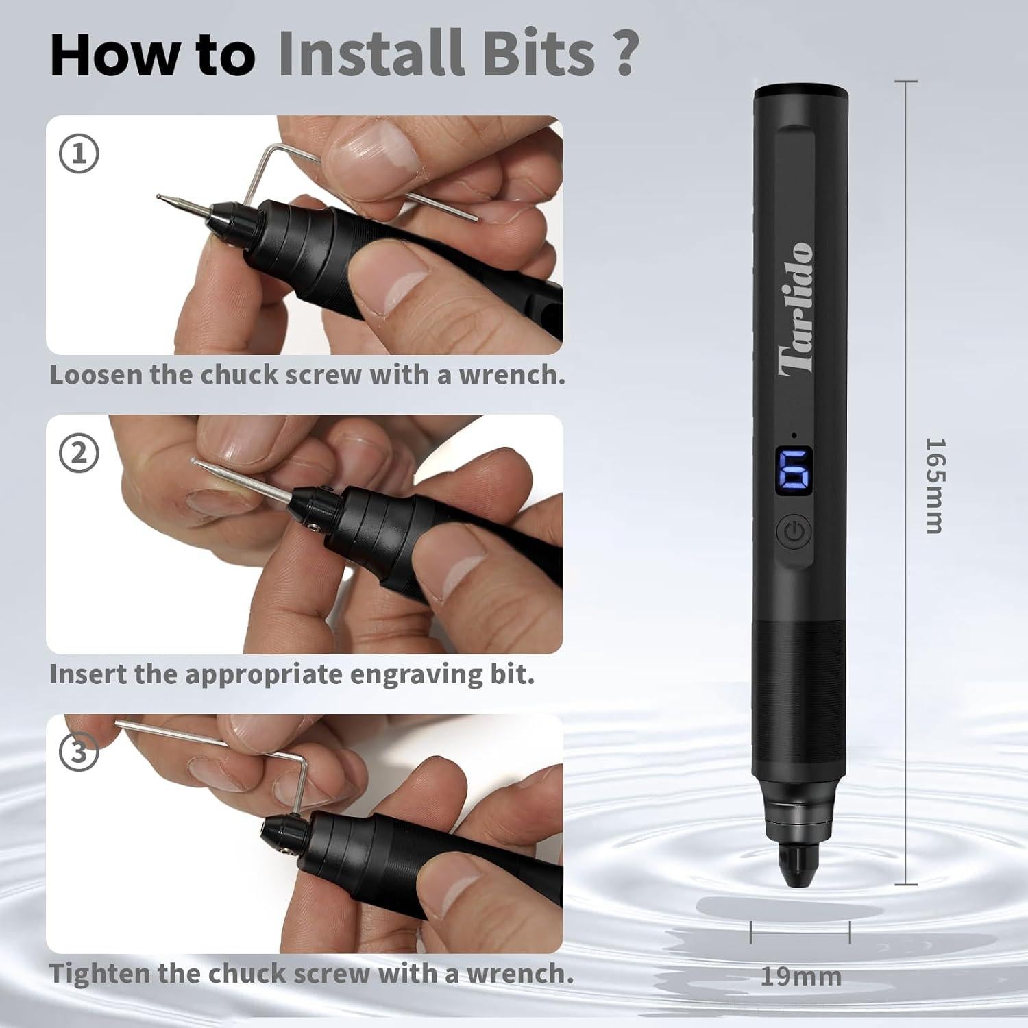 Bolígrafo Eléctrico de Grabado Tarlido 37000RPM Recargable USB
