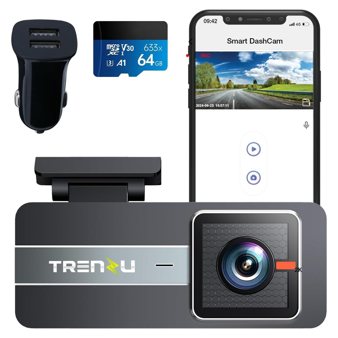 Cámara Dash 2K Swankiz con GPS y WiFi - Grabación Nocturna