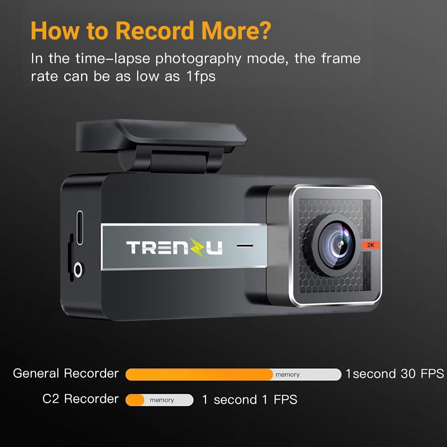 Cámara Dash 2K Swankiz con GPS y WiFi - Grabación Nocturna