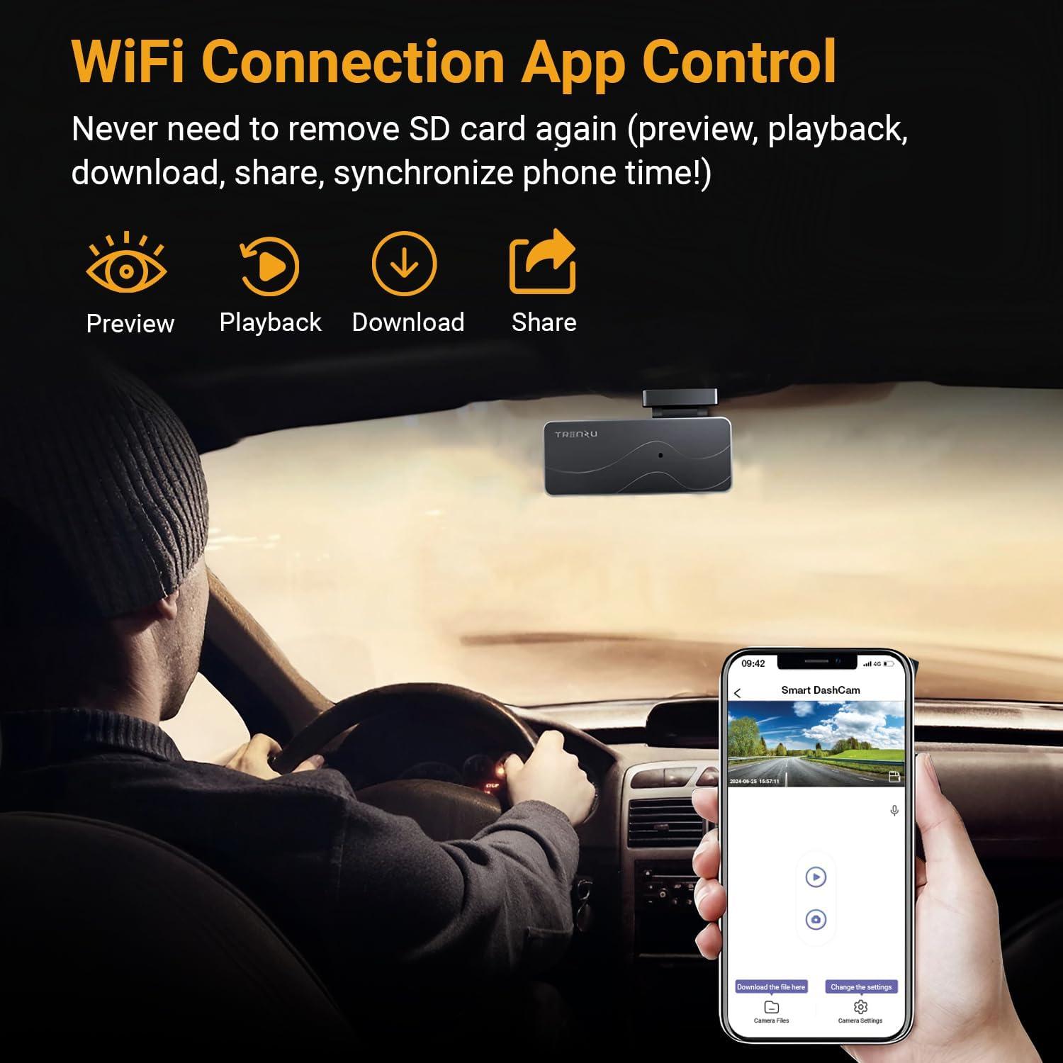 Cámara Dash 2K Swankiz con GPS y WiFi - Grabación Nocturna