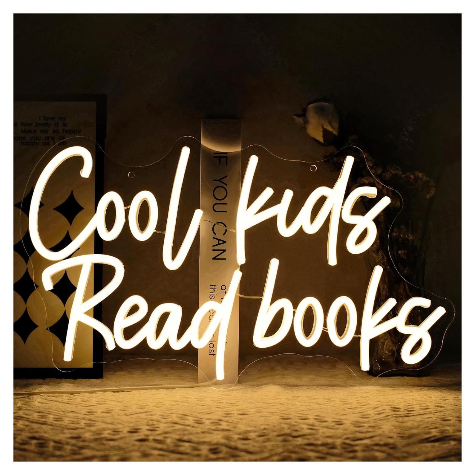 Letrero de Neón LED Virlusy 'Los Niños Geniales Leen Libros' 0.77 kg