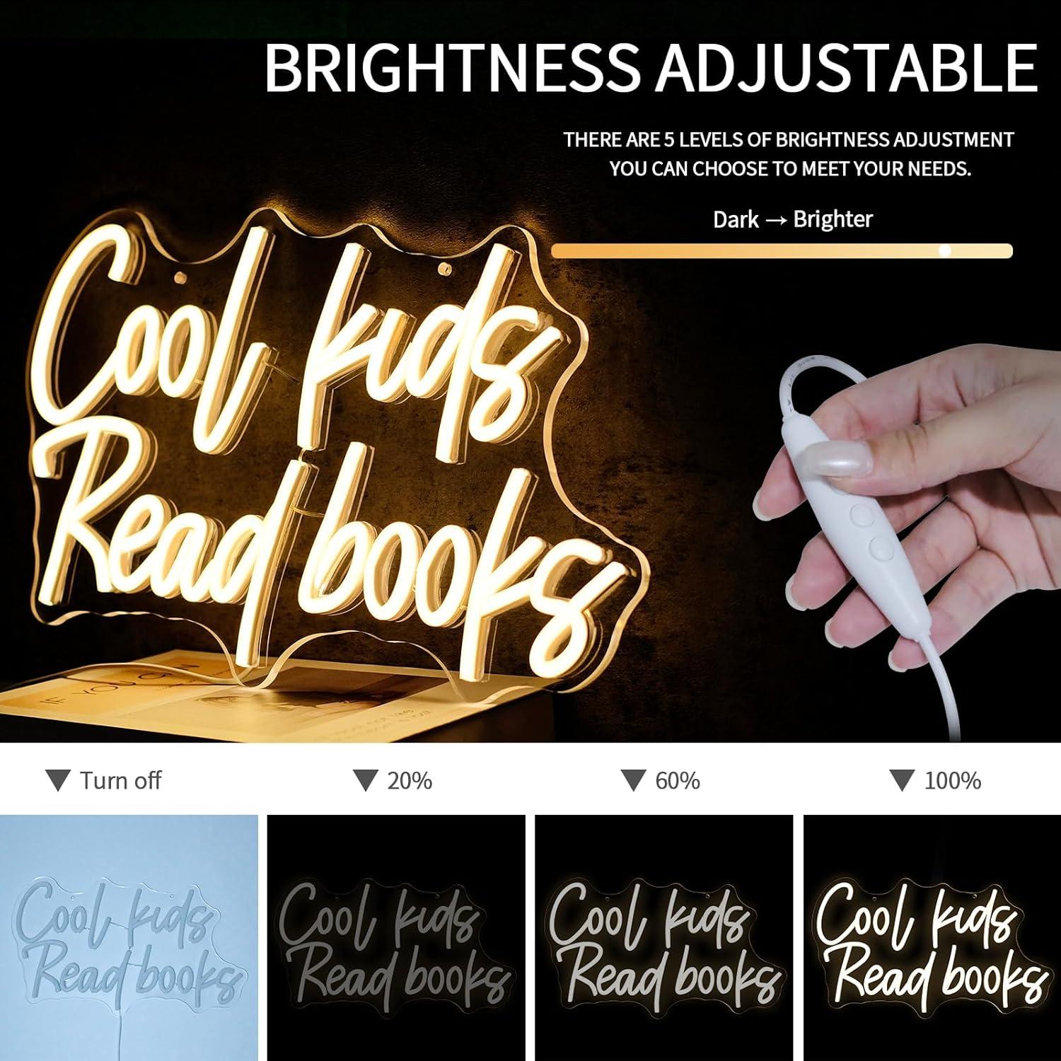 Letrero de Neón LED Virlusy 'Los Niños Geniales Leen Libros' 0.77 kg