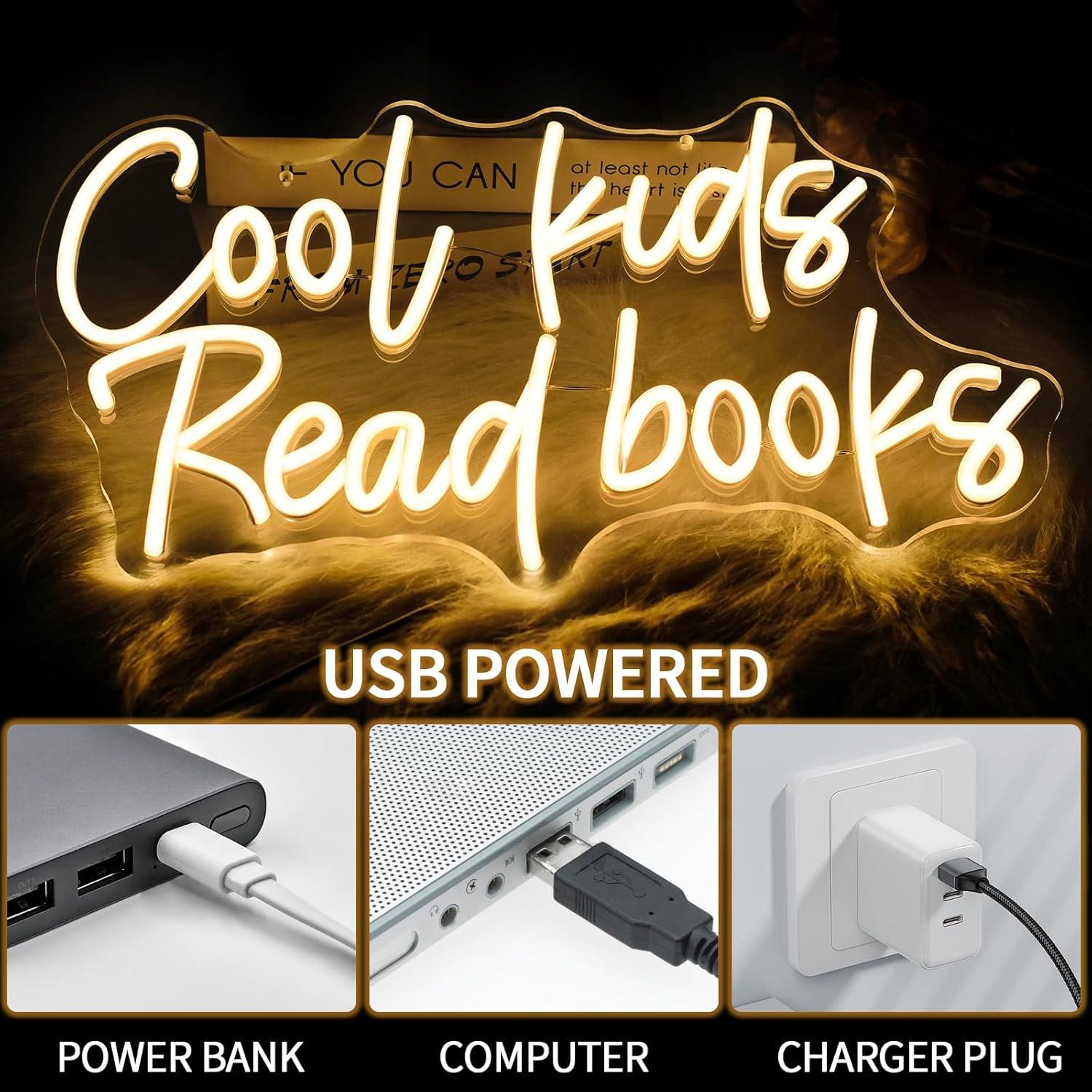 Letrero de Neón LED Virlusy 'Los Niños Geniales Leen Libros' 0.77 kg