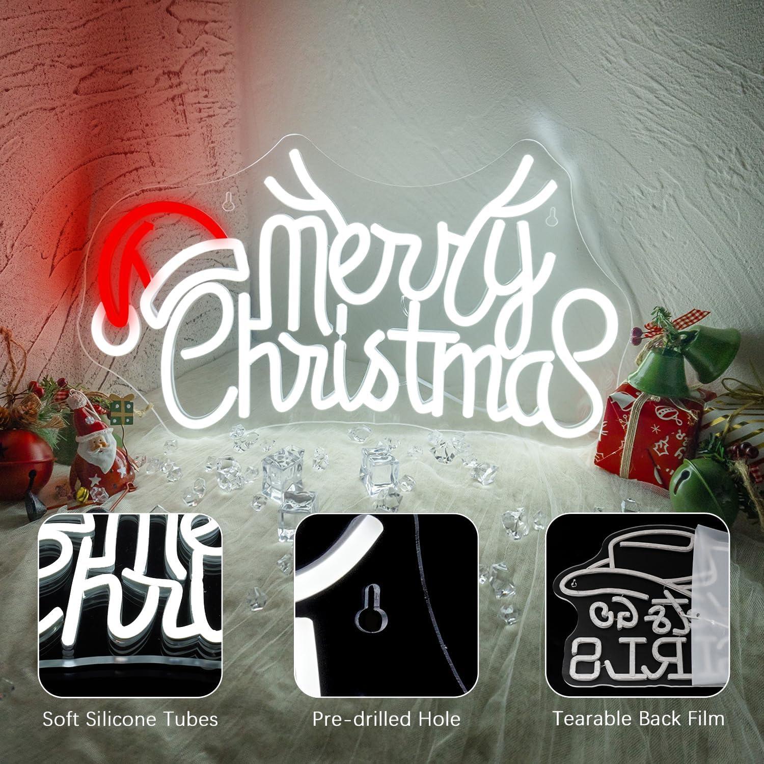 Letrero de Neón Feliz Navidad NEONLOVE 41.9x24.9 cm LED