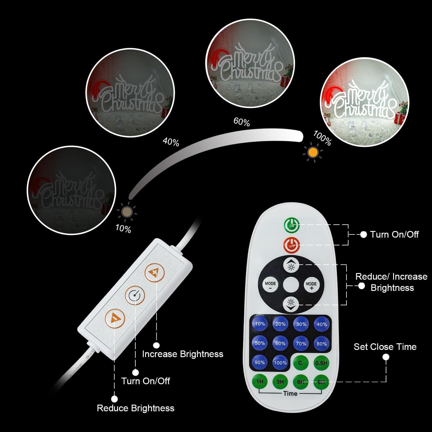 Letrero de Neón Feliz Navidad NEONLOVE 41.9x24.9 cm LED