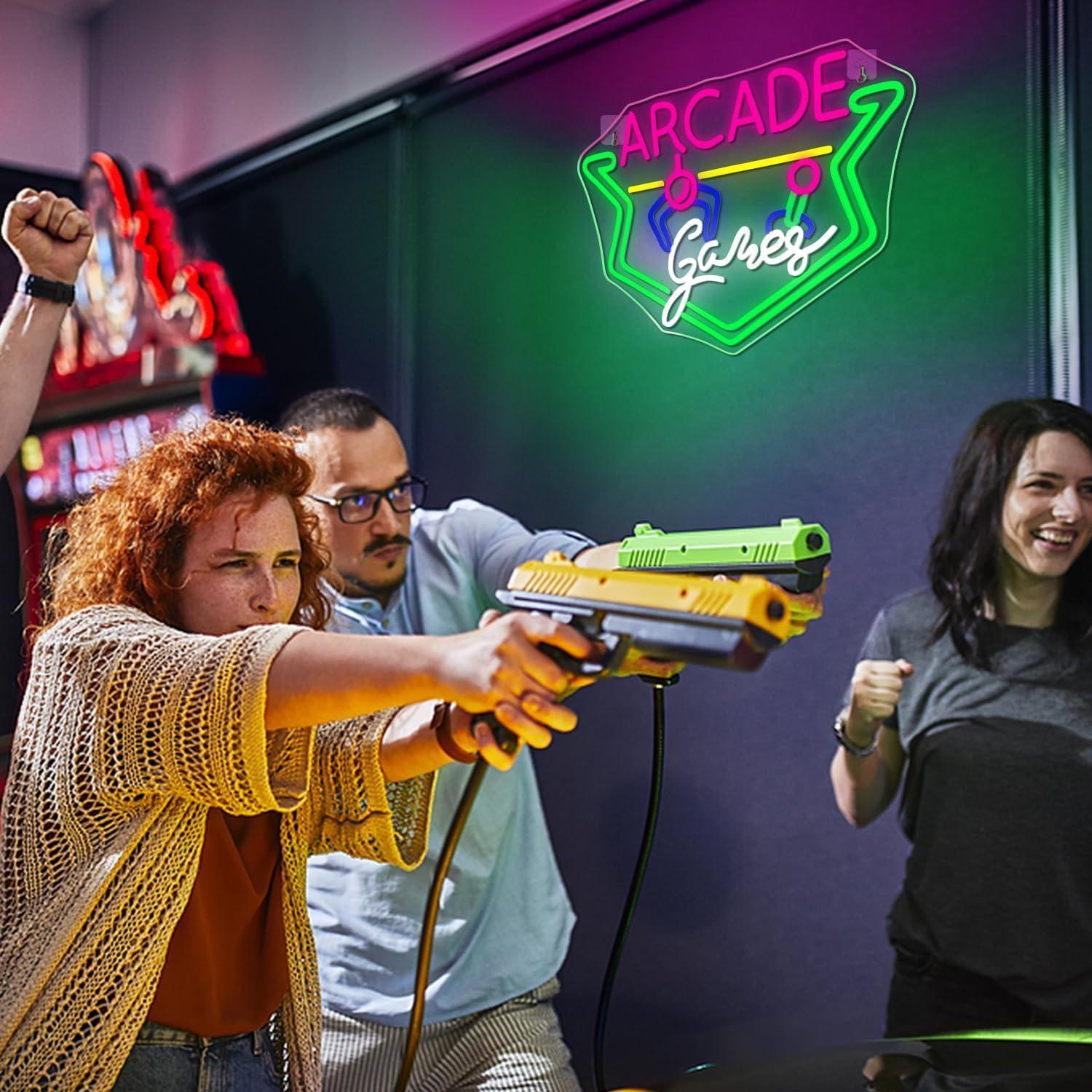 Letrero Neón LED NEONLOVE Juegos de Arcade 43.4x31.5cm